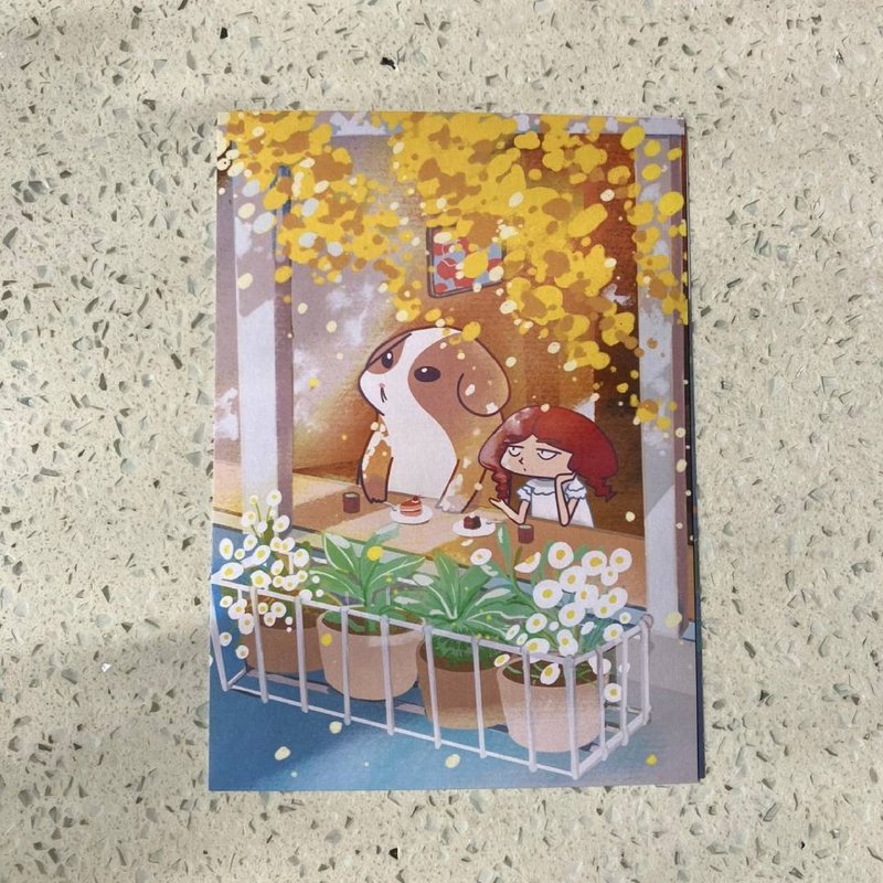 RED和可妮黃金雨明信片 - 卡片/明信片 - 紙 黃色