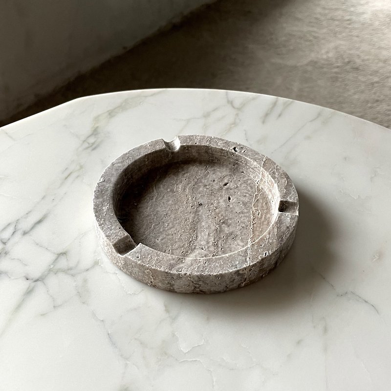 Natural Marble Antique Surface Ashtray│Zhongshi Stone - อื่นๆ - หิน 