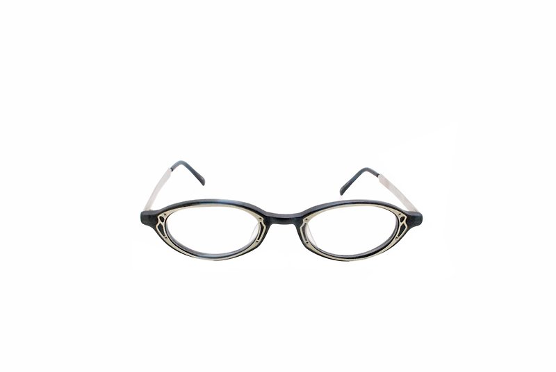 可加購平光/度數鏡片renoma T21-9873 col4 90年代日本製古董眼鏡 - 眼鏡/眼鏡框 - 塑膠 黑色