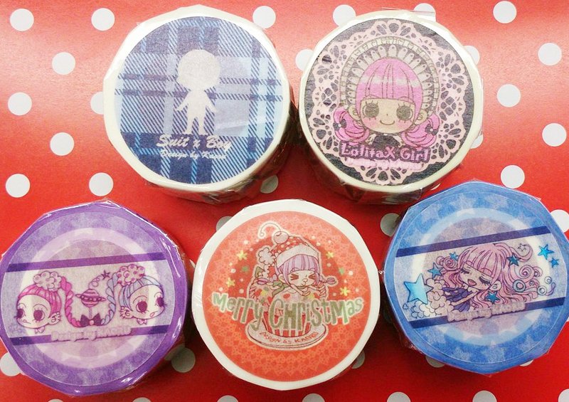 驚喜福袋 - 超值紙膠帶限量套組(5入) - 膠紙/膠帶/紙膠帶 - 紙 紅色