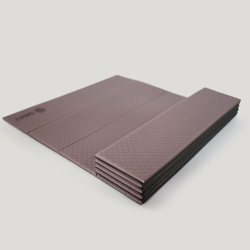 QMAT 6mm Folding Yoga Mat Purple Taro/Black Made in Taiwan