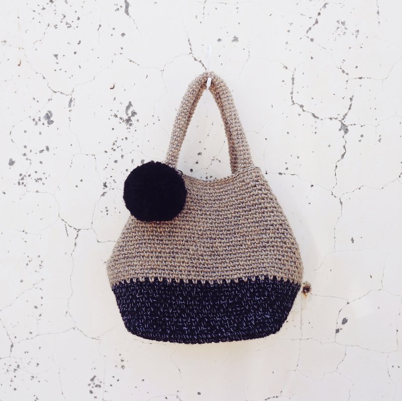[Limited] Handmade hand-woven / Linen woven bag / handbag / dual-use / Linen bag - กระเป๋าถือ - ผ้าฝ้าย/ผ้าลินิน สีกากี