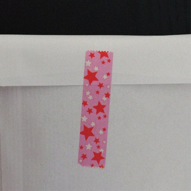 Red Star Candy Masking Tape - 紙膠帶/和紙/PET - 紙 紅色