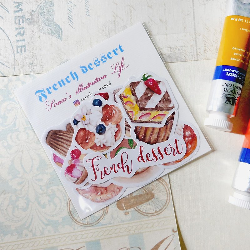French dessert hand-painted stickers - Stickers - Paper 