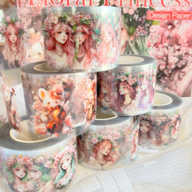 Floral Princess ロールステッカー６種 - 貼紙 - 防水材質 粉紅色