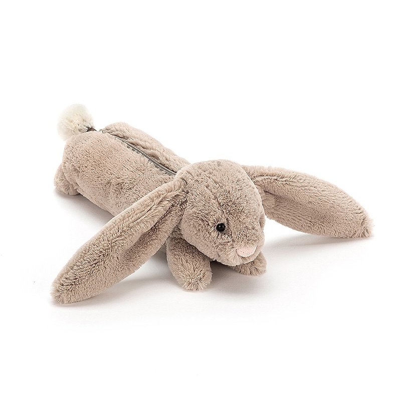 Jellycat Bashful Bunny Beige Long Bag - Pencil Cases - Polyester Gray