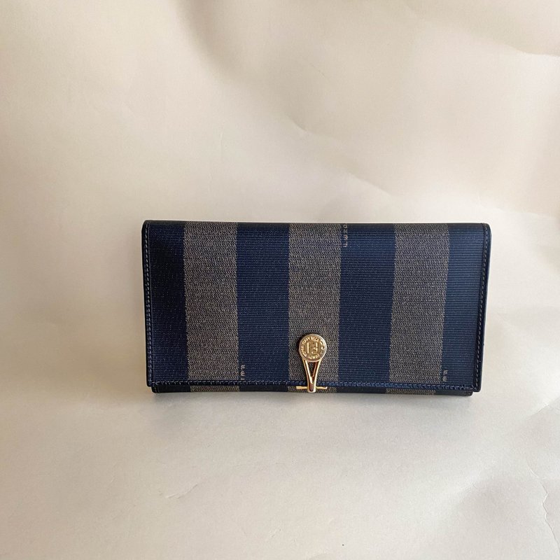 Second-hand Fendi│vintage│wallet│long wallet│long clip│coin purse│card holder - Wallets - Genuine Leather Blue