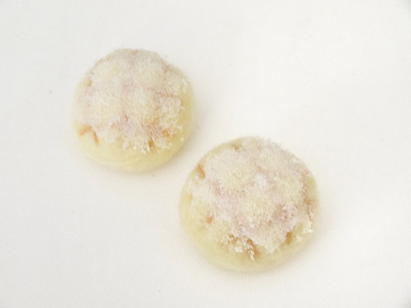 日本のパイナップルパンウールに「キーホルダー、チャーム、装飾品」に粉砂糖をふりかけたフェルト - キーホルダー・キーケース - ウール イエロー