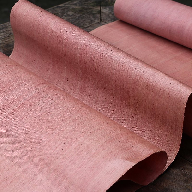 Yishanren Dongliang cloth hand-dyed pink egg white cloth fabric diy cultural and creative traditional hand-woven width 40cm - เย็บปัก/ถักทอ/ใยขนแกะ - ผ้าฝ้าย/ผ้าลินิน 