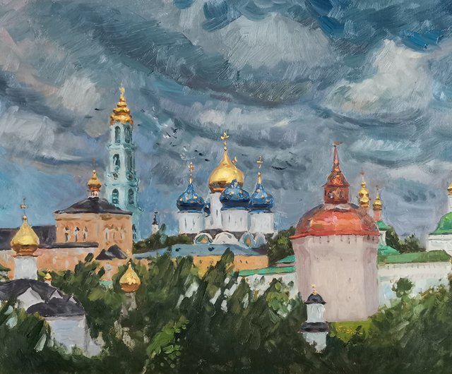 油彩画 教会の風景 3号キャンバス Amazon.co.jp : 教会の絵画 3 枚