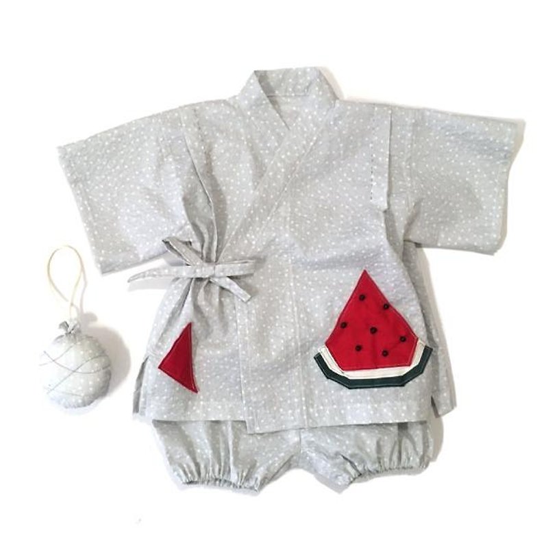 ＜JINBEI＞Japanese summer clothes Kimono of the baby - อื่นๆ - ผ้าฝ้าย/ผ้าลินิน สีเทา