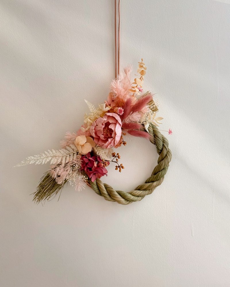 Everlasting flower note with string - pink model for opening ceremony, new home entry, gift box delivery - Dried Flowers & Bouquets - Plants & Flowers Pink