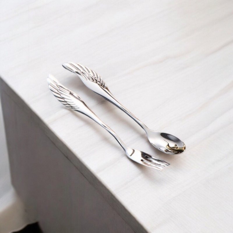 GELLIS 愛神JUPITER  翅。翼 叉匙聖誕禮盒組 - 餐具/刀叉湯匙 - 不鏽鋼 銀色