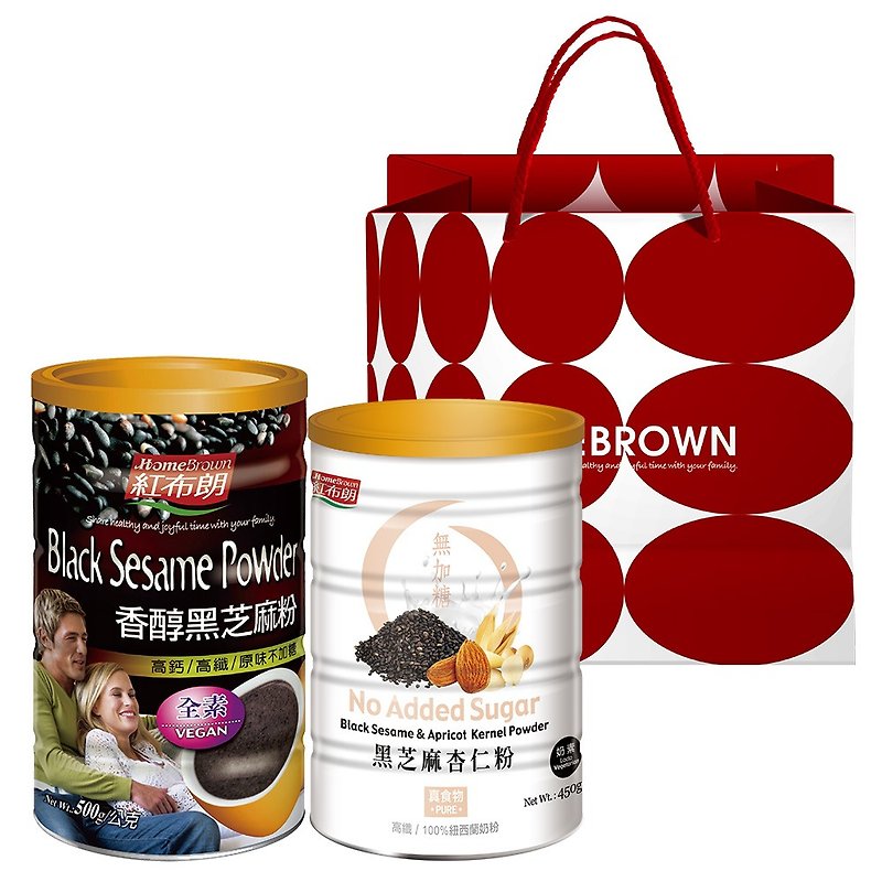 [Red Brown] Zhixing Zhenzang Gift Bag Set (Sesame Almond + Sesame Powder) Mother’s Day Gift Box Recommendation - Oatmeal/Cereal - Other Metals 