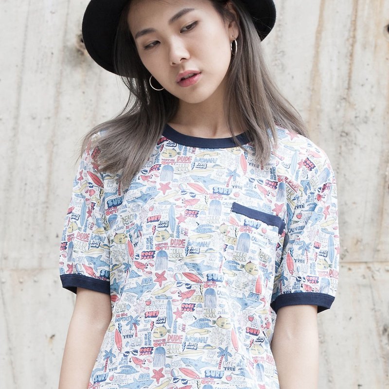 Made In Tokyo - marineland Tee (Made in Japan) - Women's T-Shirts - Cotton & Hemp Multicolor
