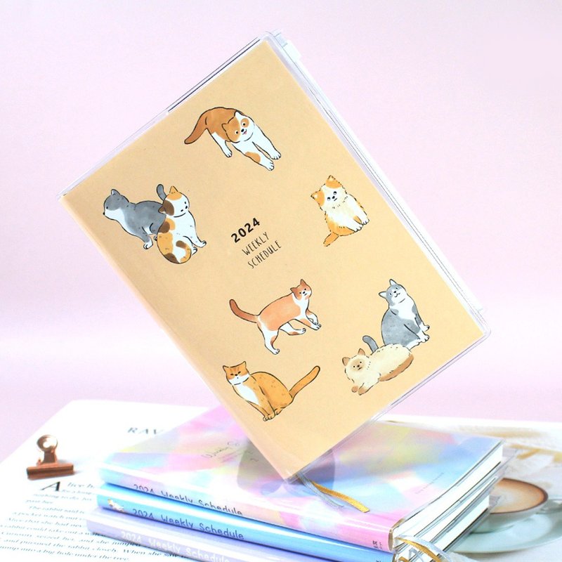 Chuyu 2024 B6/32K Color Annual Journal/Weekly Plan + Income and Expenditure/Family Budget/PVC Book Cover - สมุดบันทึก/สมุดปฏิทิน - กระดาษ หลากหลายสี