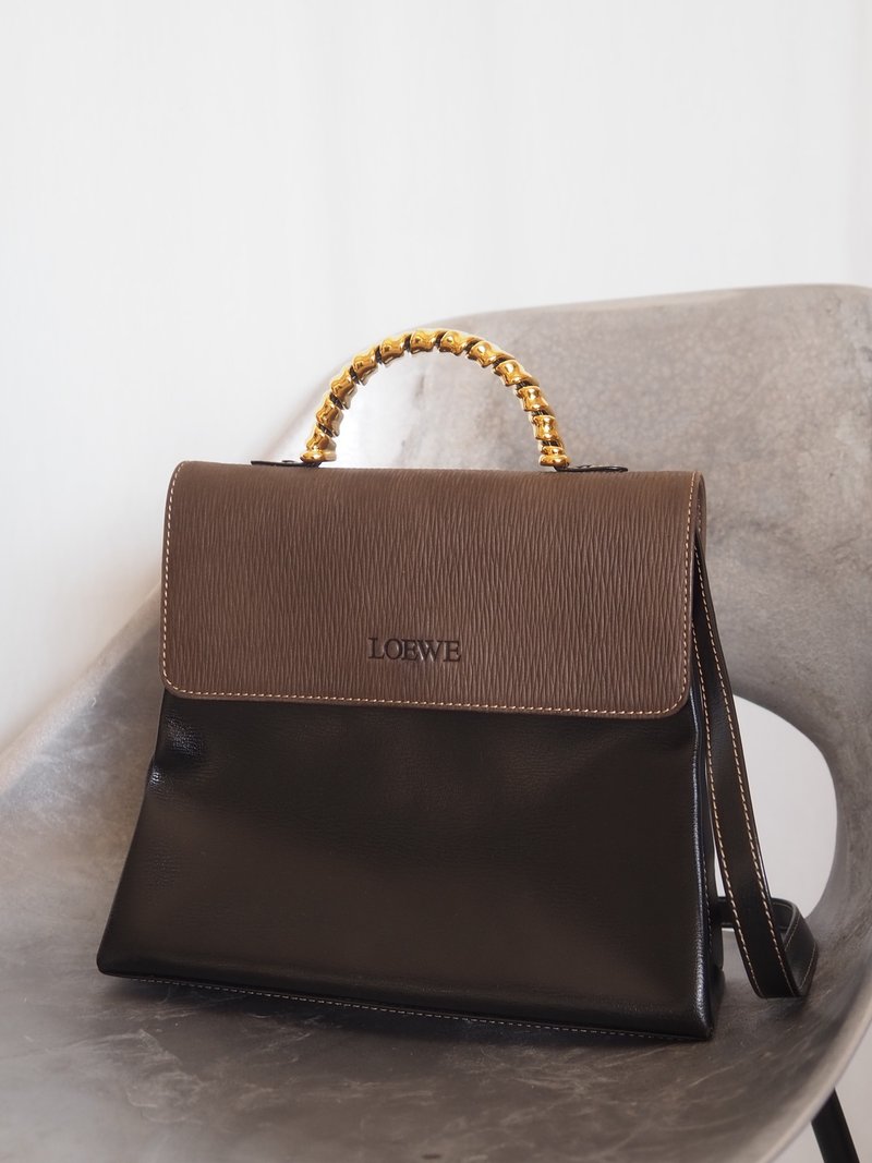 LOEWE Velazquez 2way hand shoulder bag vintage - กระเป๋าแมสเซนเจอร์ - หนังแท้ สีนำ้ตาล