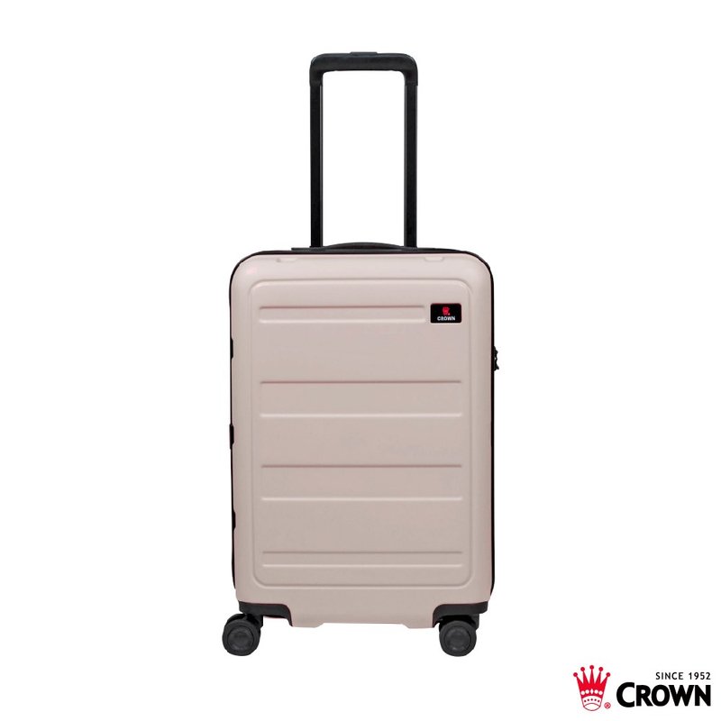 【CROWN】防盜拉鍊 21吋 登機箱  灰白霧面 - 行李箱/旅行袋 - 塑膠 灰色