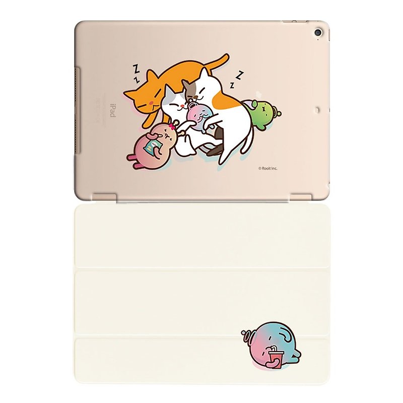 新創系列-沒個性星人Roo-iPad水晶殼：【貓貓抱抱】《iPad Mini》水晶殼(透)＋Smart Cover磁桿(白),AB0BB01 - 平板/電腦保護殼/保護貼 - 塑膠 多色
