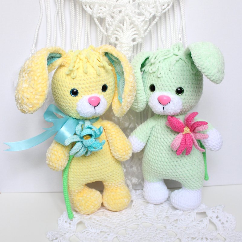 Bunny plush crochet pattern PDF in English  Amigurumi rabbit toy Bunny easter - 手工藝教學/工具書 - 其他材質 