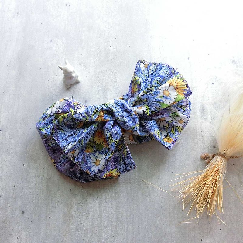 [Shell Art] Giant Butterfly Hair Band (Daisy) - The whole strip can be taken apart! - Headbands - Cotton & Hemp Blue