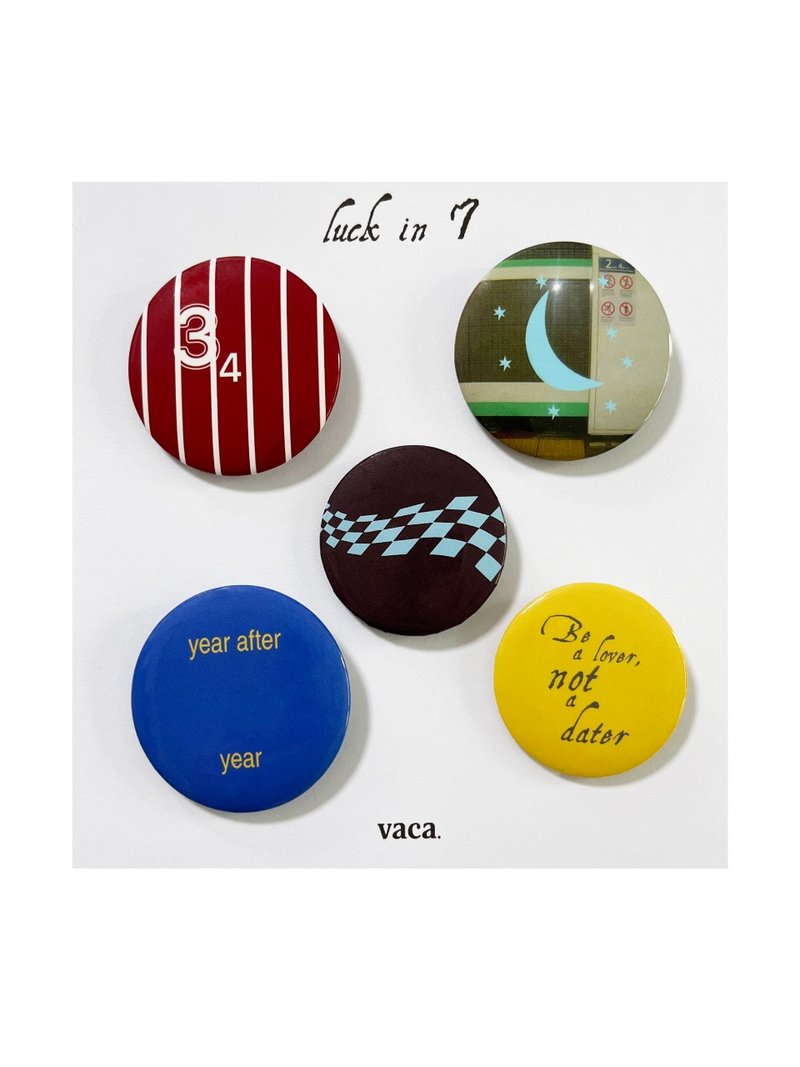 LUCKY IN 34 PIN BADGE SET - STRIPE VER - 徽章/別針 - 其他材質 多色