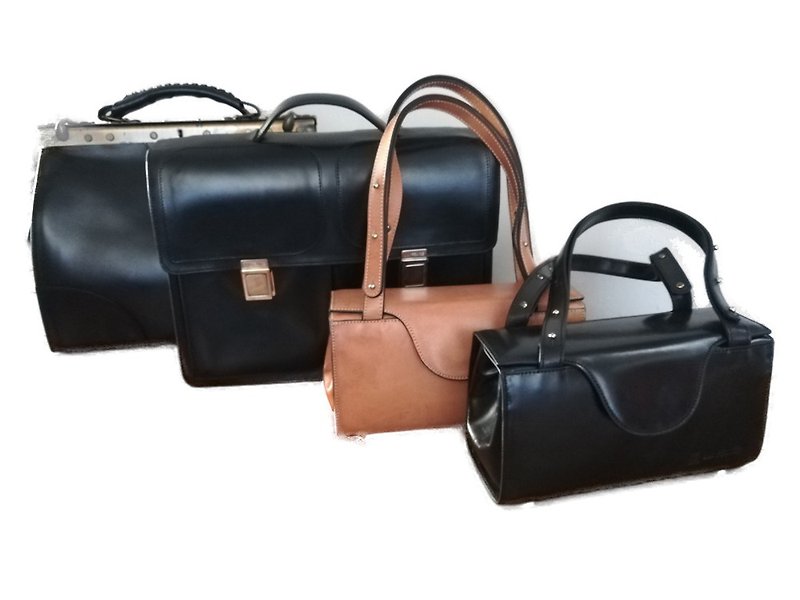 Old western bag and leather briefcase Buy-2-get-1-free bundle offer - Handbags & Totes - Genuine Leather Black