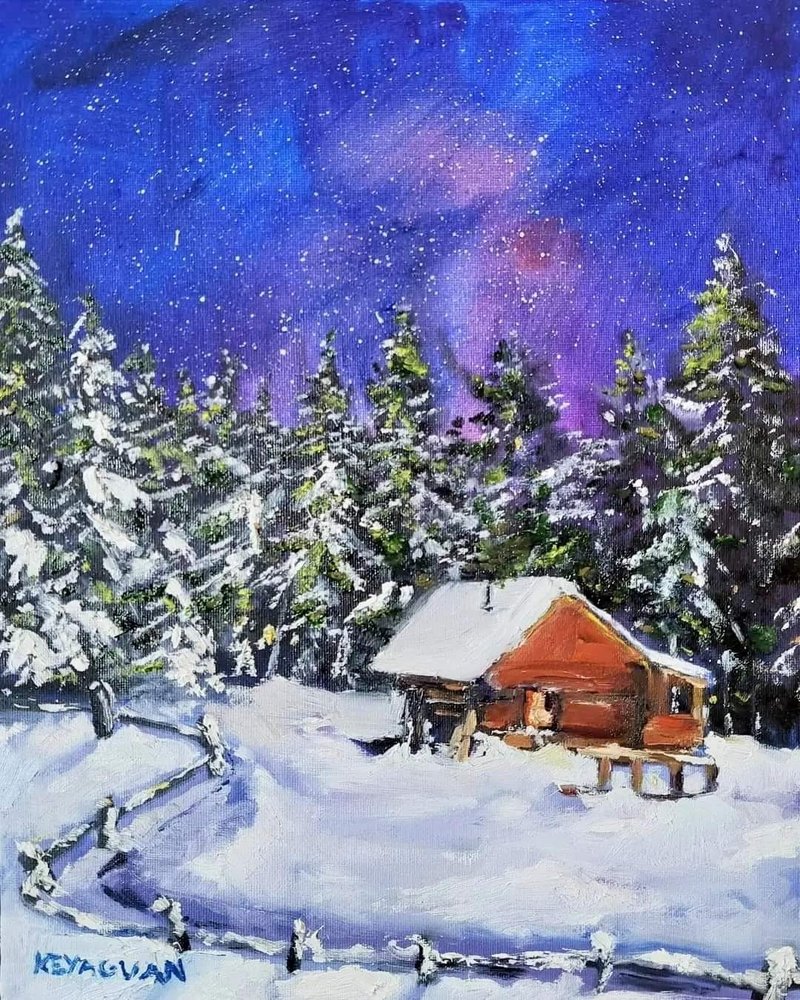 Dune ART**Christmas Oil Painting Experience**Aurora Cabin/Zero Basics Available/Girls Only - Illustration, Painting & Calligraphy - Pigment 