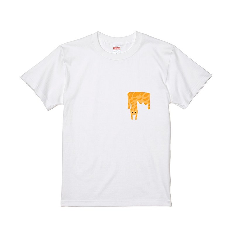 液貓子T恤 - 橘貓 - 其他 - 棉．麻 白色
