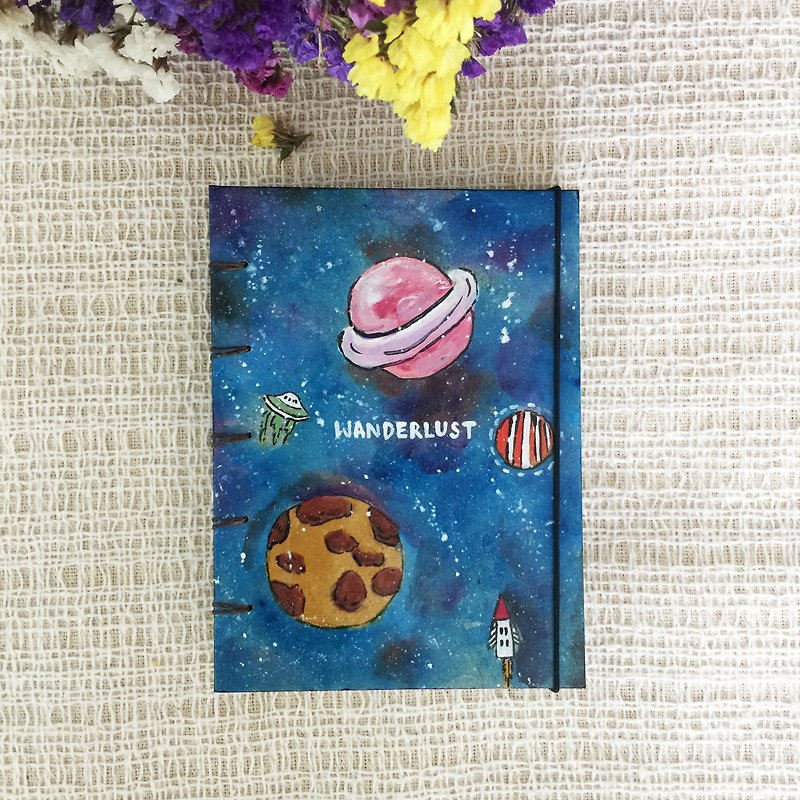 Galaxy Notebook Painting  Handmadenotebook Diary Journal  筆記本 - Notebooks & Journals - Paper Blue