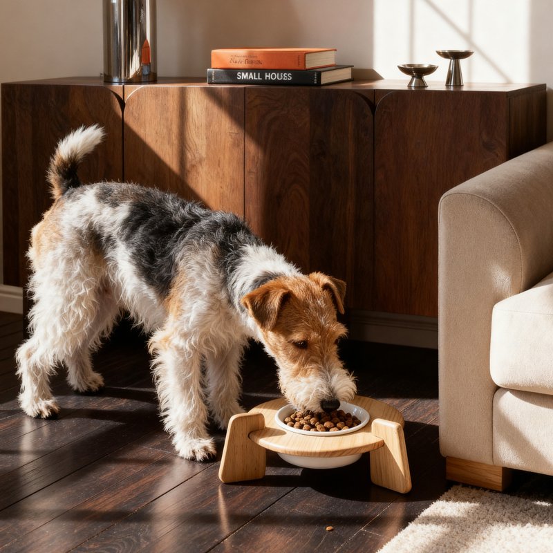 【實木寵物碗架】輕鬆搭配碗盤 小型犬/貓可用 - 寵物碗/碗架/自動餵食器 - 木頭 卡其色