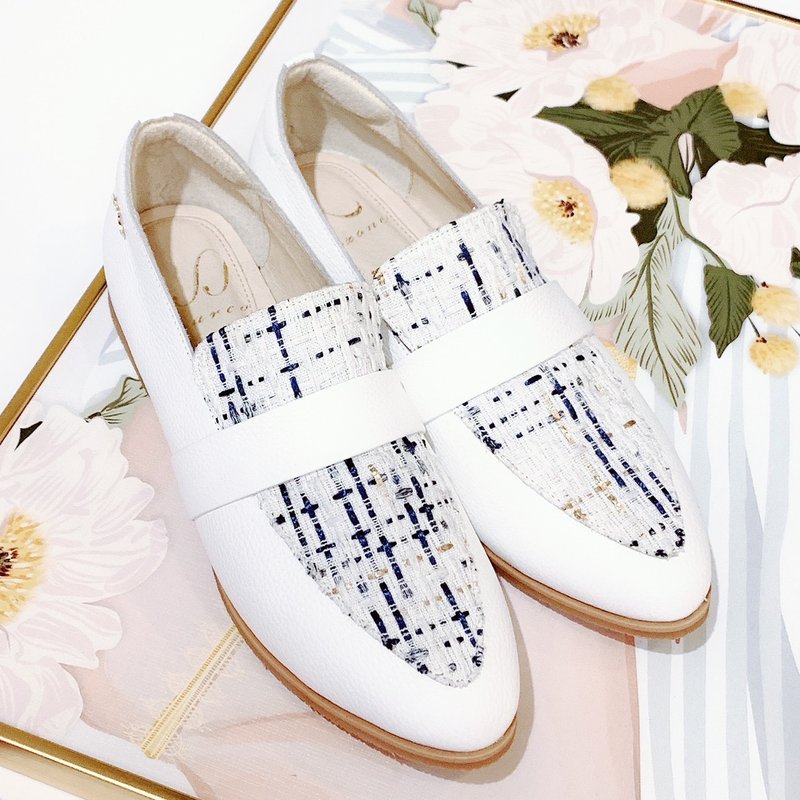 Small Fragrance Casual Loafers - Delicate White - Women's Oxford Shoes - Genuine Leather 