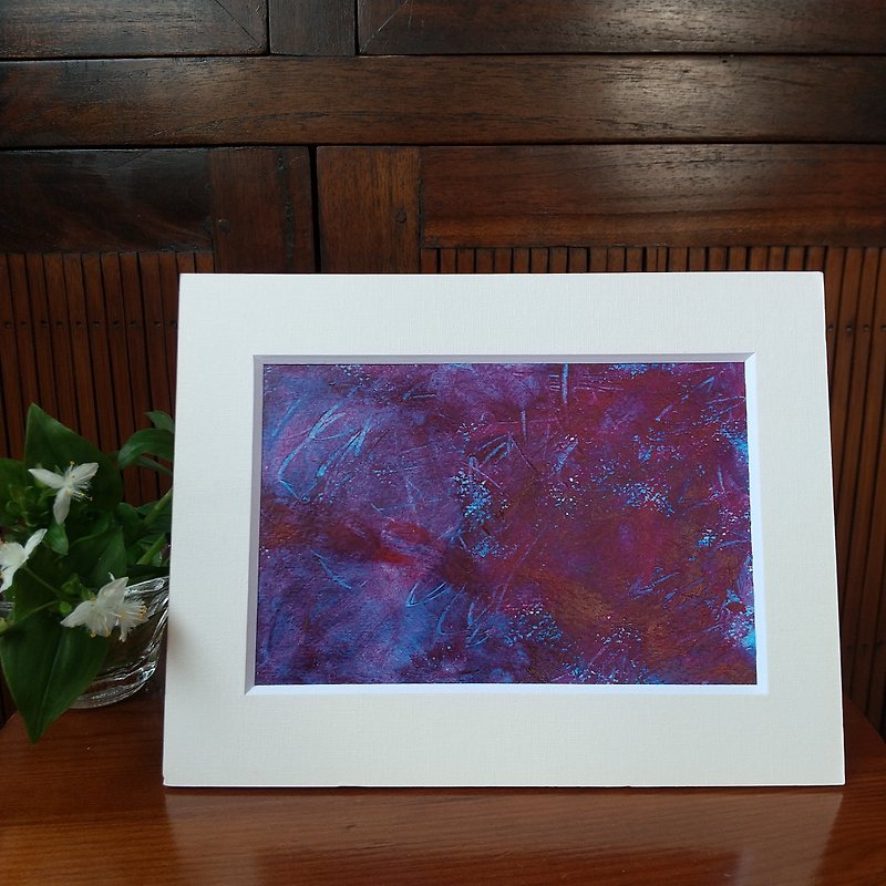 Painting Acrylic Art Abstract Original Painting Framed Blue and Red Maze - โปสเตอร์ - กระดาษ 