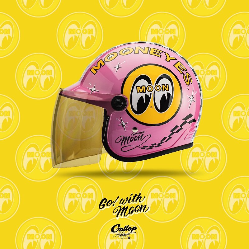 Made in Taiwan MOONEYES X GALLOP Kids helmets joint cap (pink order) - Helmets - Other Materials 