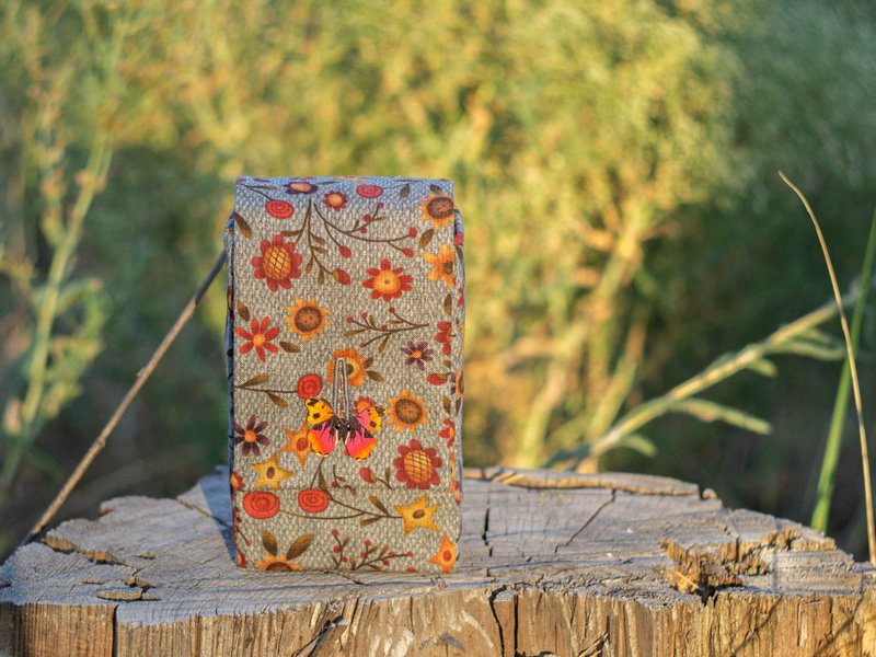 Summer Flowers Gray Cotton Tarot Cards Case Oracle Deck Pouch Tarot Deck Holder - Other - Cotton & Hemp Gray