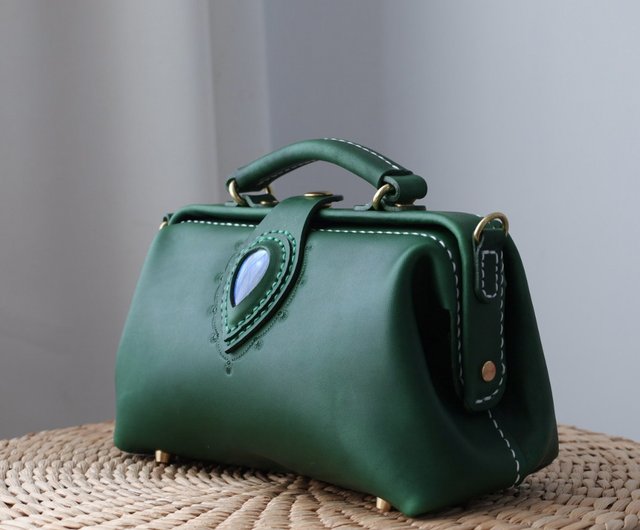 Retro Green Leather Doctor Bag