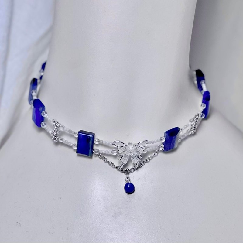 Stone design handmade necklace clavicle chain choker natural mineral crystal - Necklaces - Crystal 