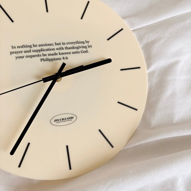 JIN CHA GOD- 壓克力時鐘 應當一無掛慮 只要凡事藉着禱告 - 時鐘/鬧鐘 - 壓克力 