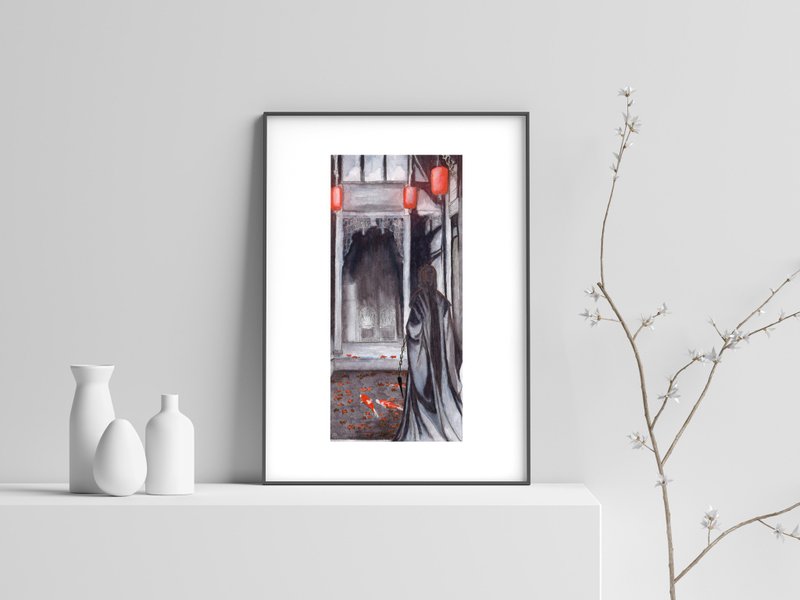 Printable art Red Fish / print it at home / Directly from the Artist - 電子似顏繪/繪畫/插畫 - 其他材質 