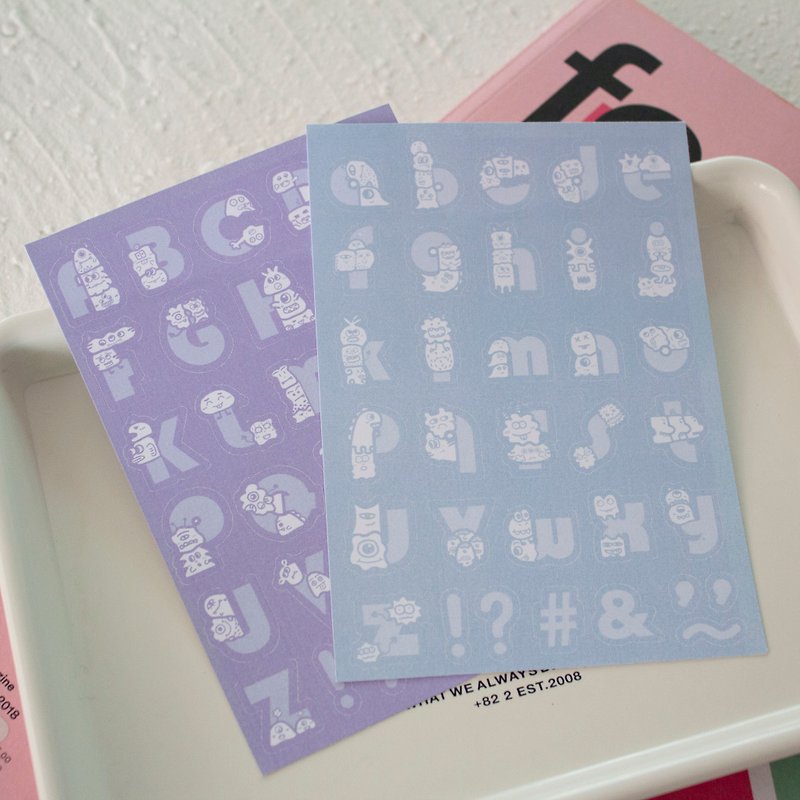 A must-have for the handbook, strange planet English letter sticker set [general delivery]