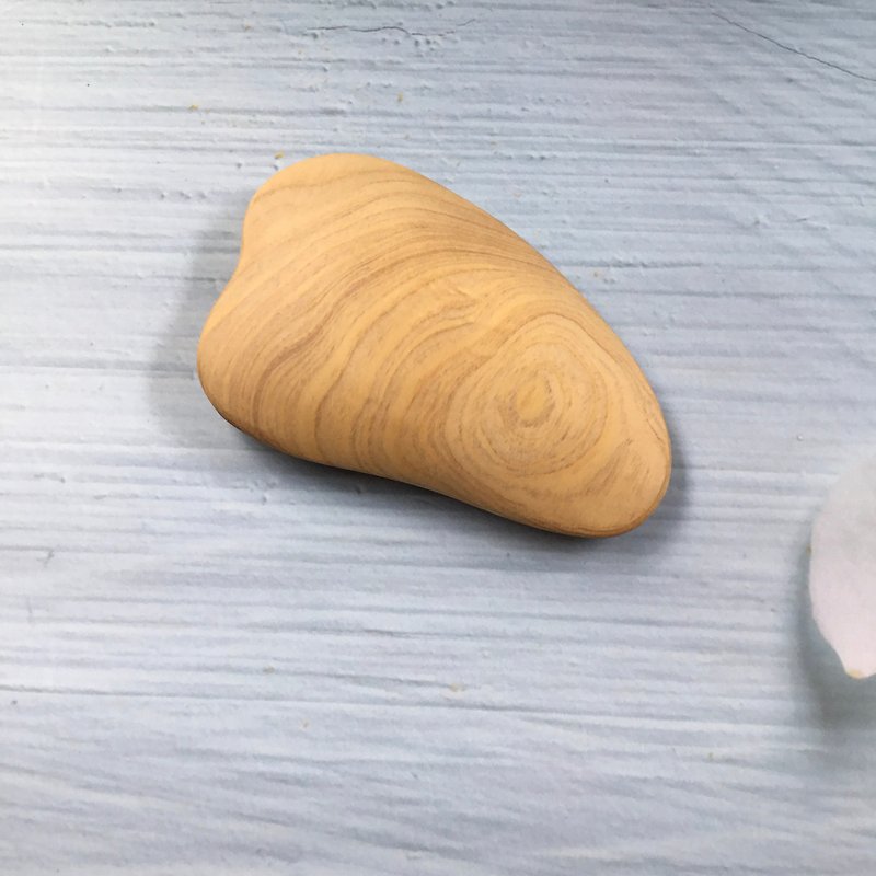 台灣檜木臉部按摩刮痧板 編號F36 - 臉部按摩 - 木頭 咖啡色