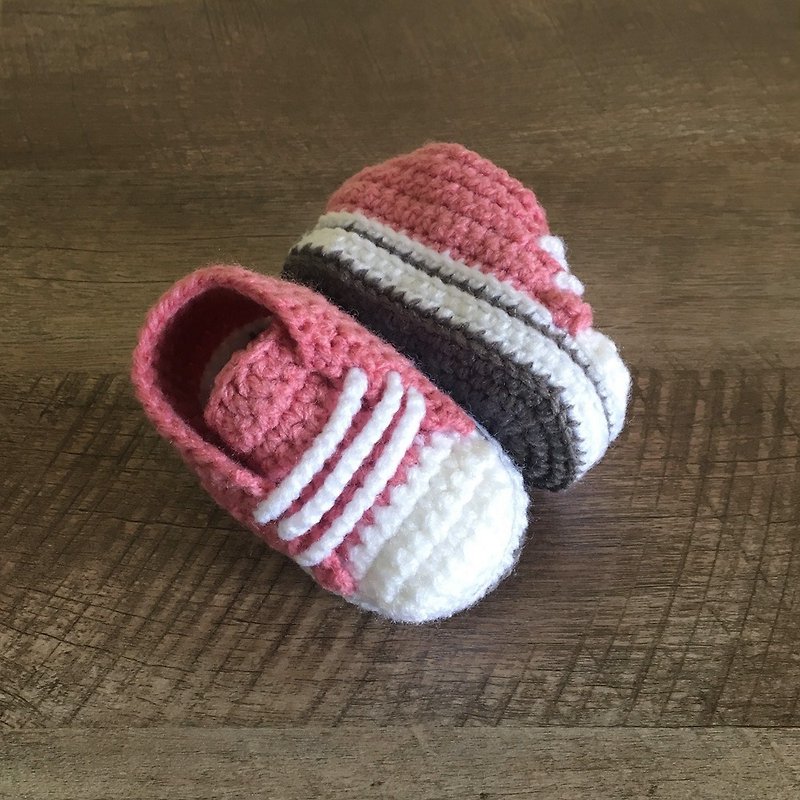 Stylish Baby Sneaker - Strong Pink Crochet Shoes - Handmade Toddler Booties - Kids' Shoes - Acrylic Pink