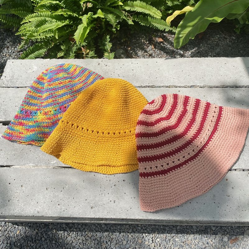 Handwoven/ Cotton/ Bucket Hat - หมวก - ผ้าฝ้าย/ผ้าลินิน หลากหลายสี