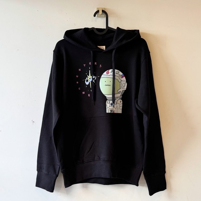 Organic cotton original illustration hoodie - เสื้อผู้หญิง - ผ้าฝ้าย/ผ้าลินิน สีดำ