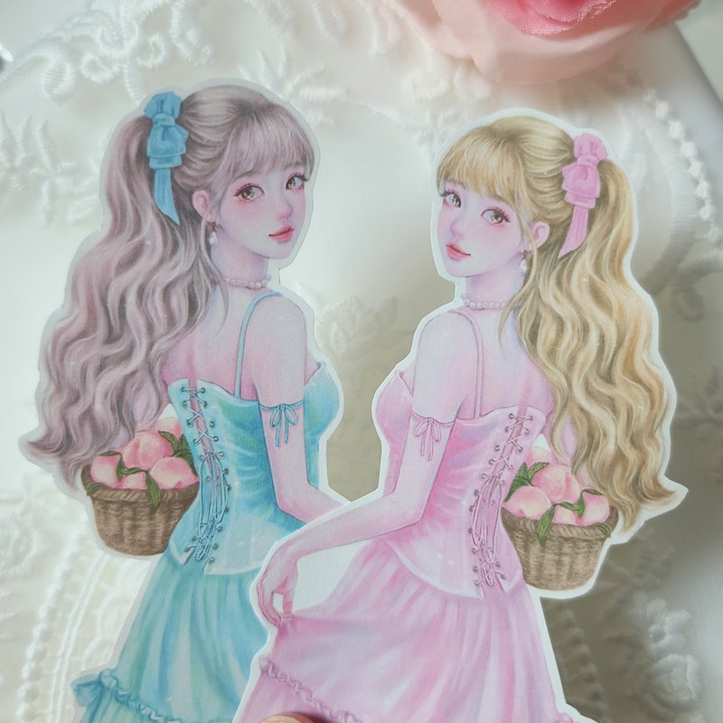 peach sticker - 貼紙 - 紙 多色