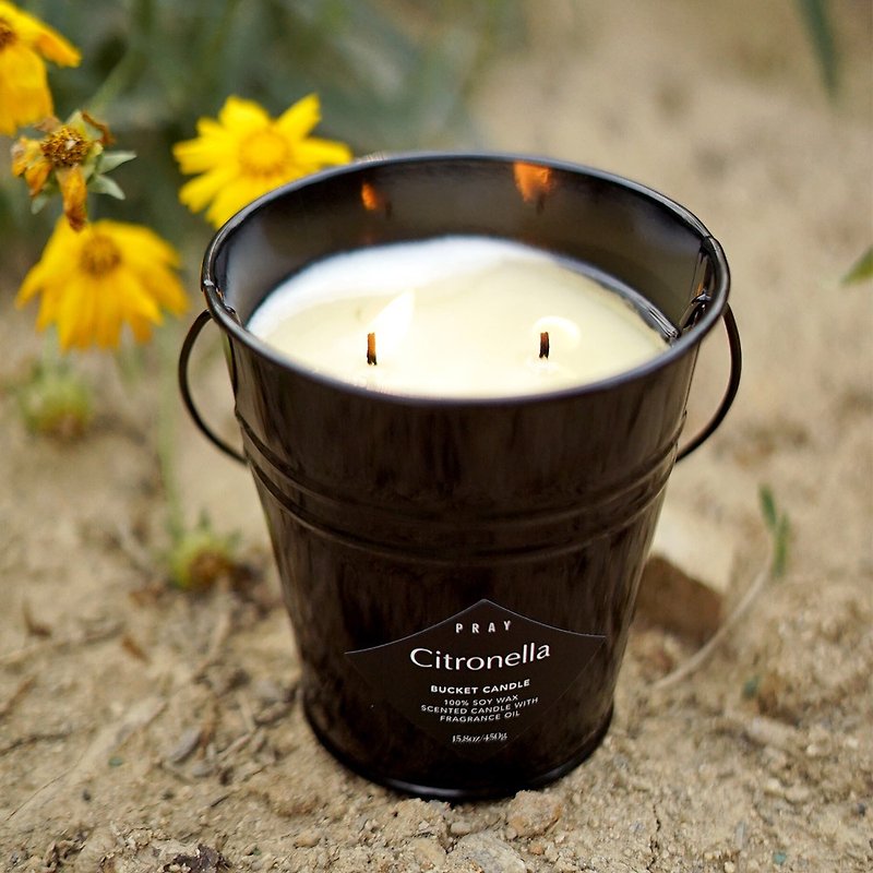 PRAY Bucket Candle (L)- Citronella / 15.8oz - เทียน/เชิงเทียน - โลหะ สีดำ