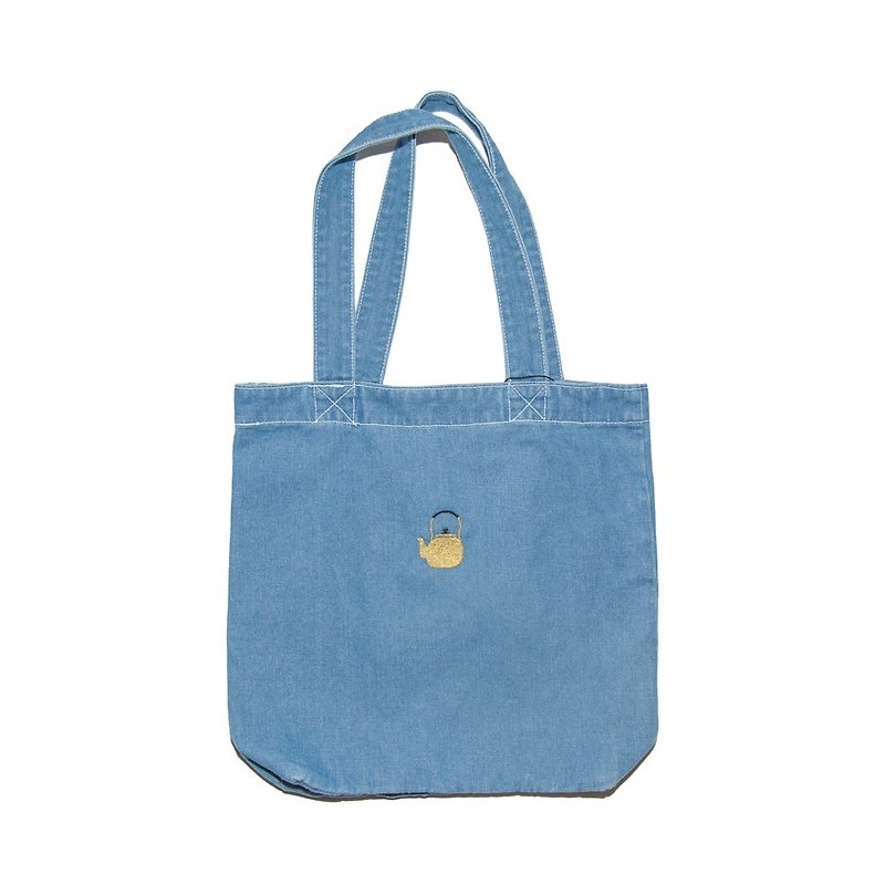 Kettle denim tote bag Tcollector - Handbags & Totes - Cotton & Hemp Blue