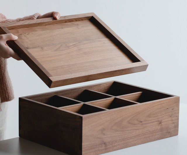 9cm Square Solid Oak Box with Lift-off Lid