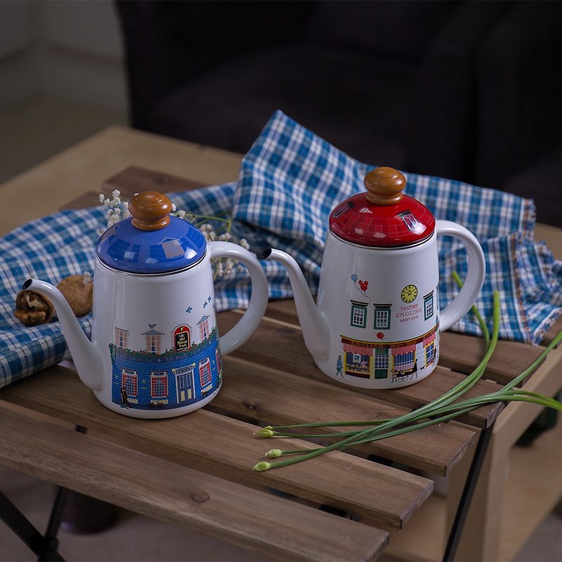 Merry英倫午茶系列  琺瑯手沖壺 1.0L - 咖啡壺/咖啡周邊 - 琺瑯 