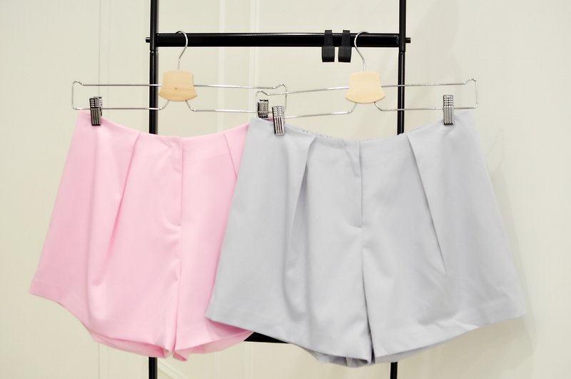 Flat 135 X Taiwan Designer Series Textured Casual Shorts Slim Pink Linen Lining - กางเกงขาสั้น - เส้นใยสังเคราะห์ สึชมพู